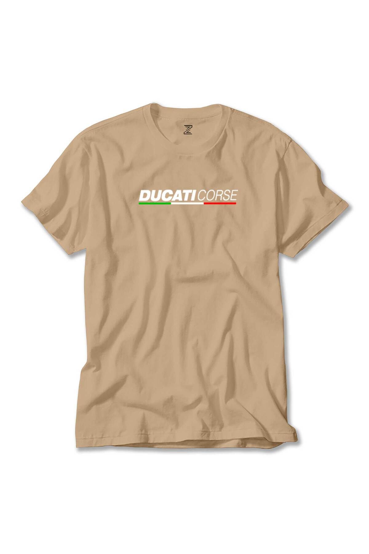 WAKHA Ducati Corse Text Krem Tişört