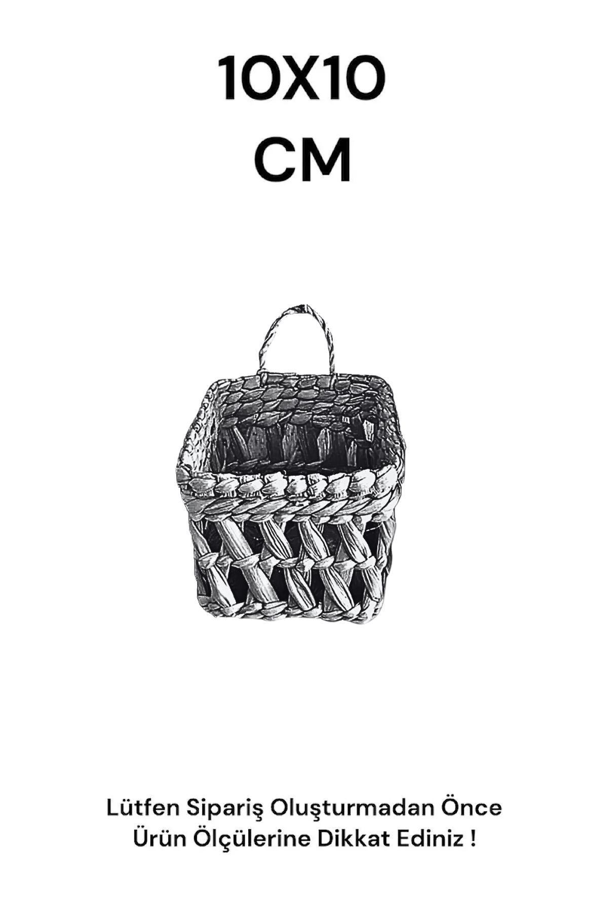 MİEN-Home Multi-Purpose Basket / Hanger Basket Decorative Wicker Basket / Wall Basket 10X10Cm 5