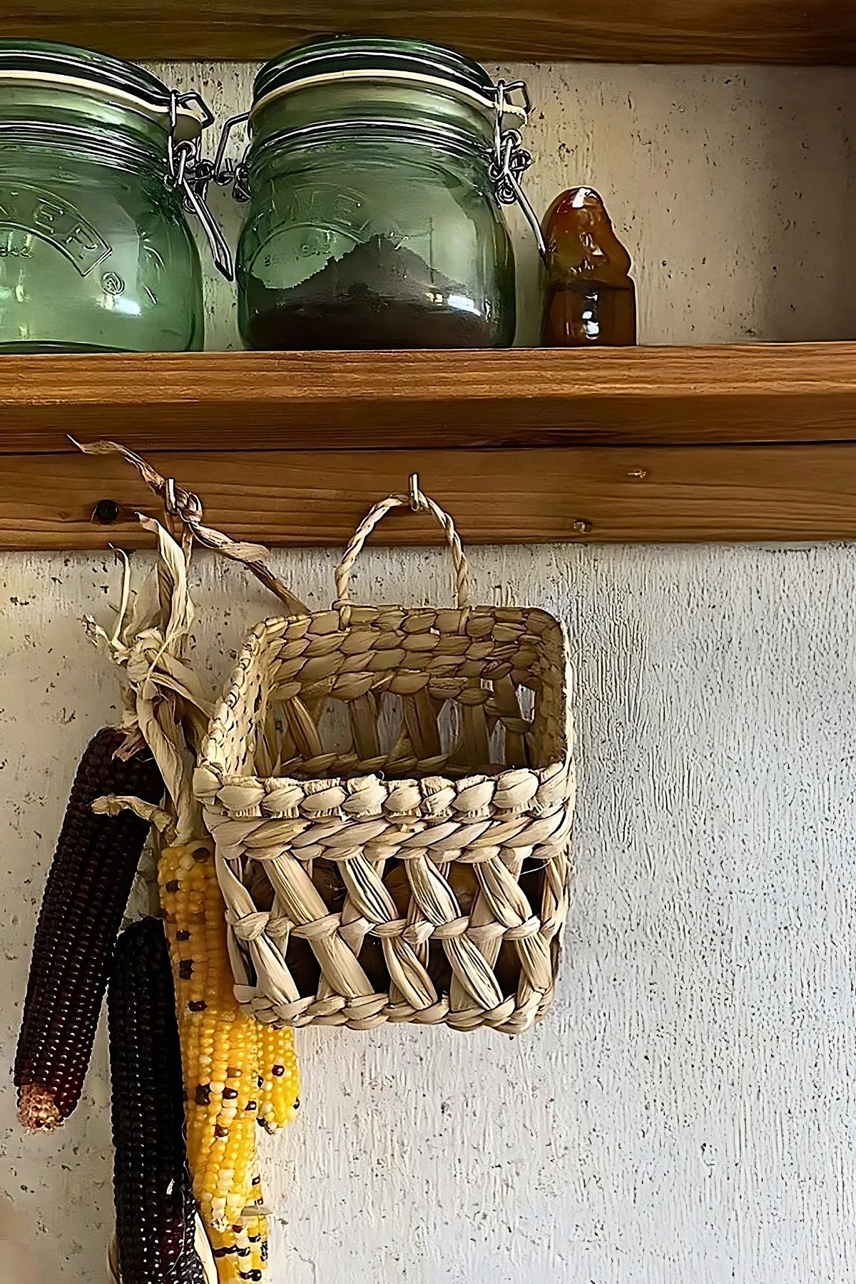 MİEN-Home Multi-Purpose Basket / Hanger Basket Decorative Wicker Basket / Wall Basket 10X10Cm 2