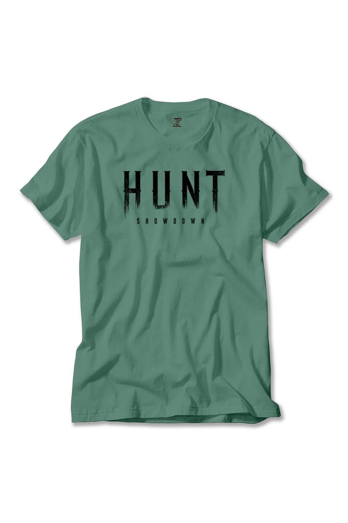 WAKHA Hunt Showdown Black Text Yeşil Tişört