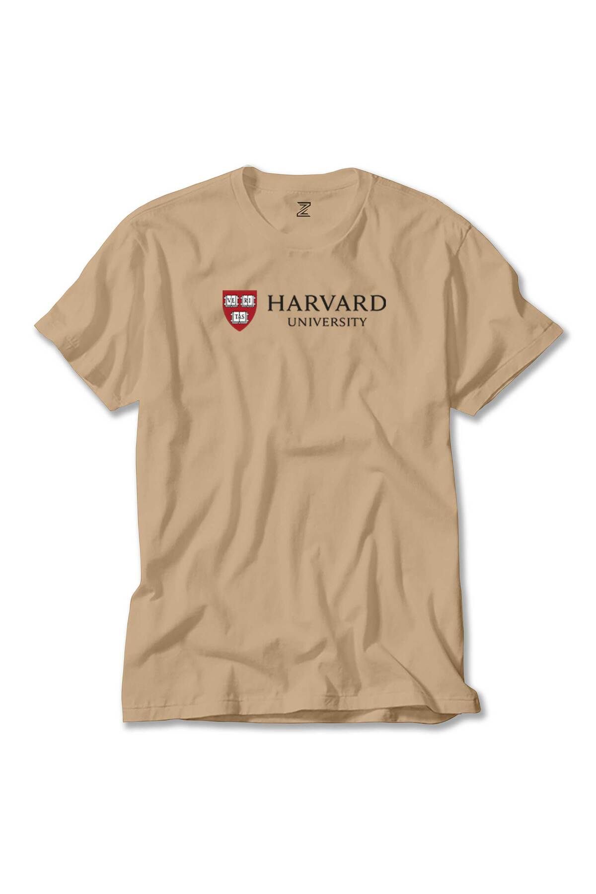 WAKHA Harvard University Logo Text Krem Tişört