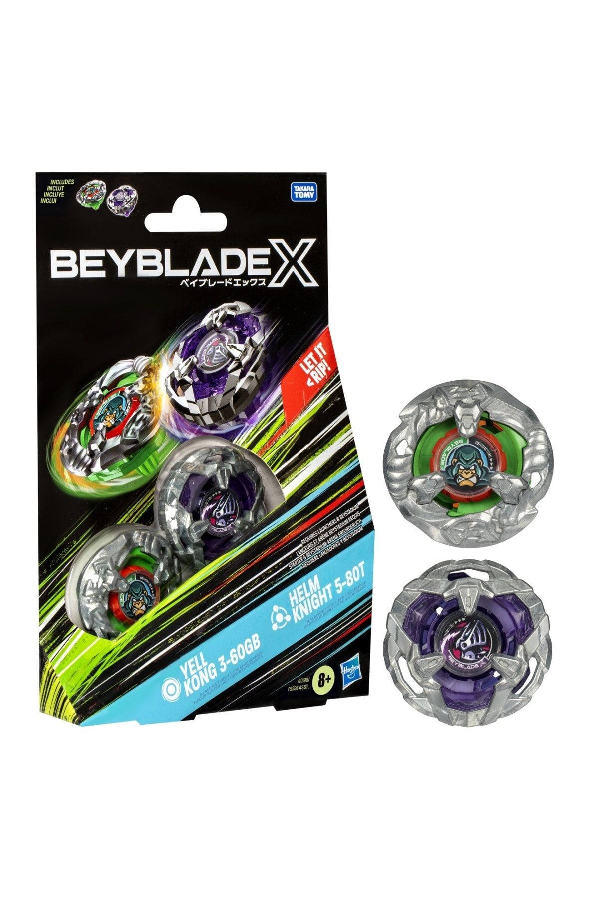 Hasbro-BEYBLADE X PACHET DUO YELL KONG 3-60GB SI HELM KNIGHT 5-80T 3