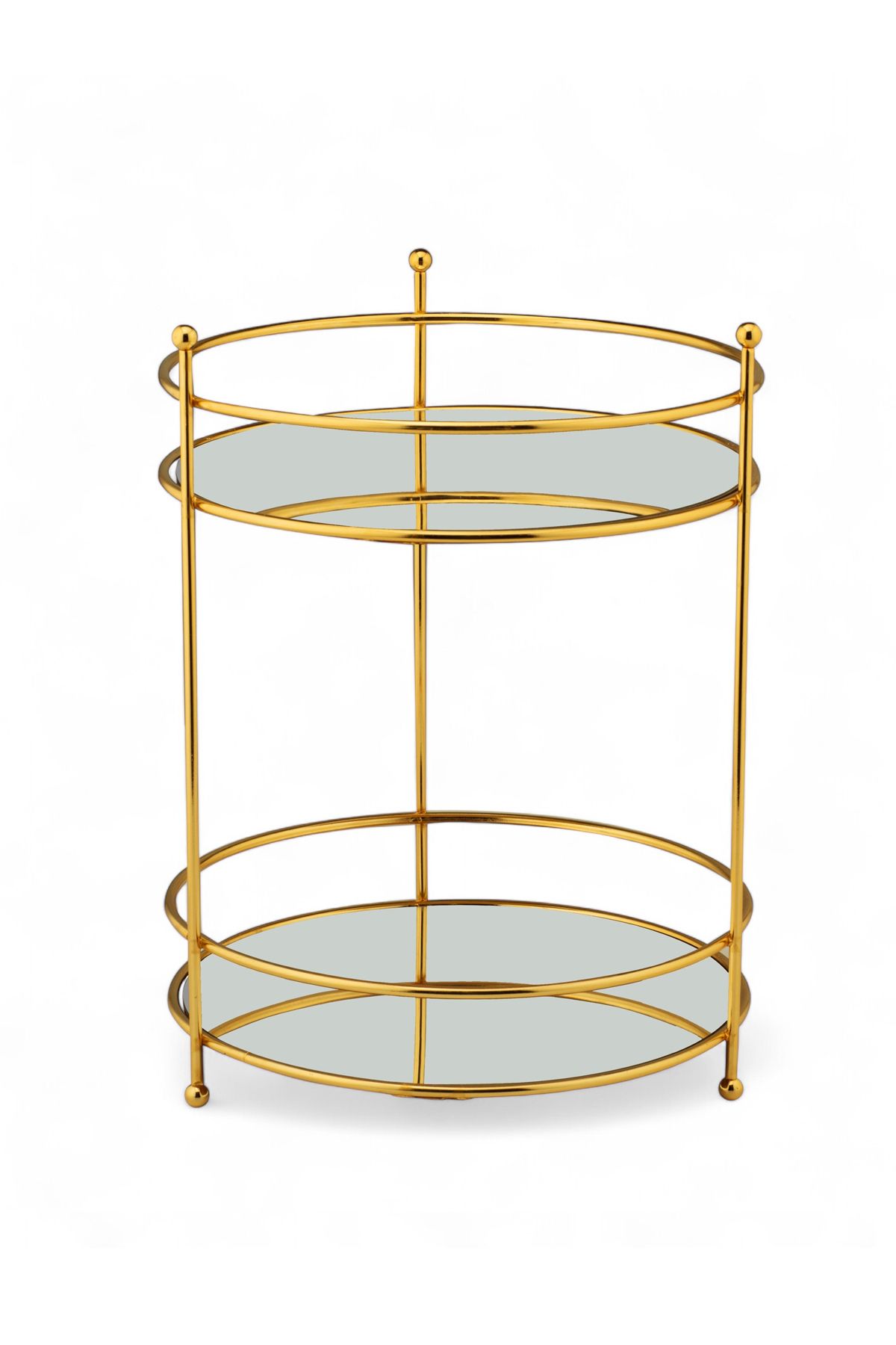 EVSTYLE-Gold Two Layer Makeup Organizer - Mirrored 2