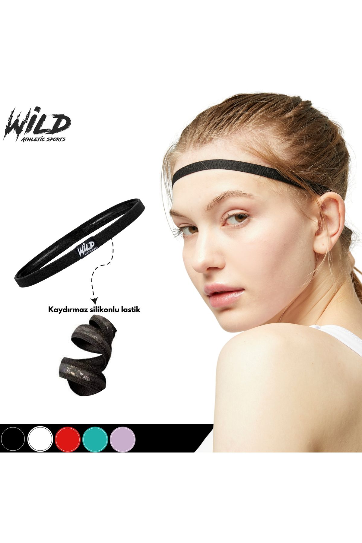 Wild Athletic Sports Kaydırmaz Spor Elastik Saç Bandı Tokası Tekli Wildflex