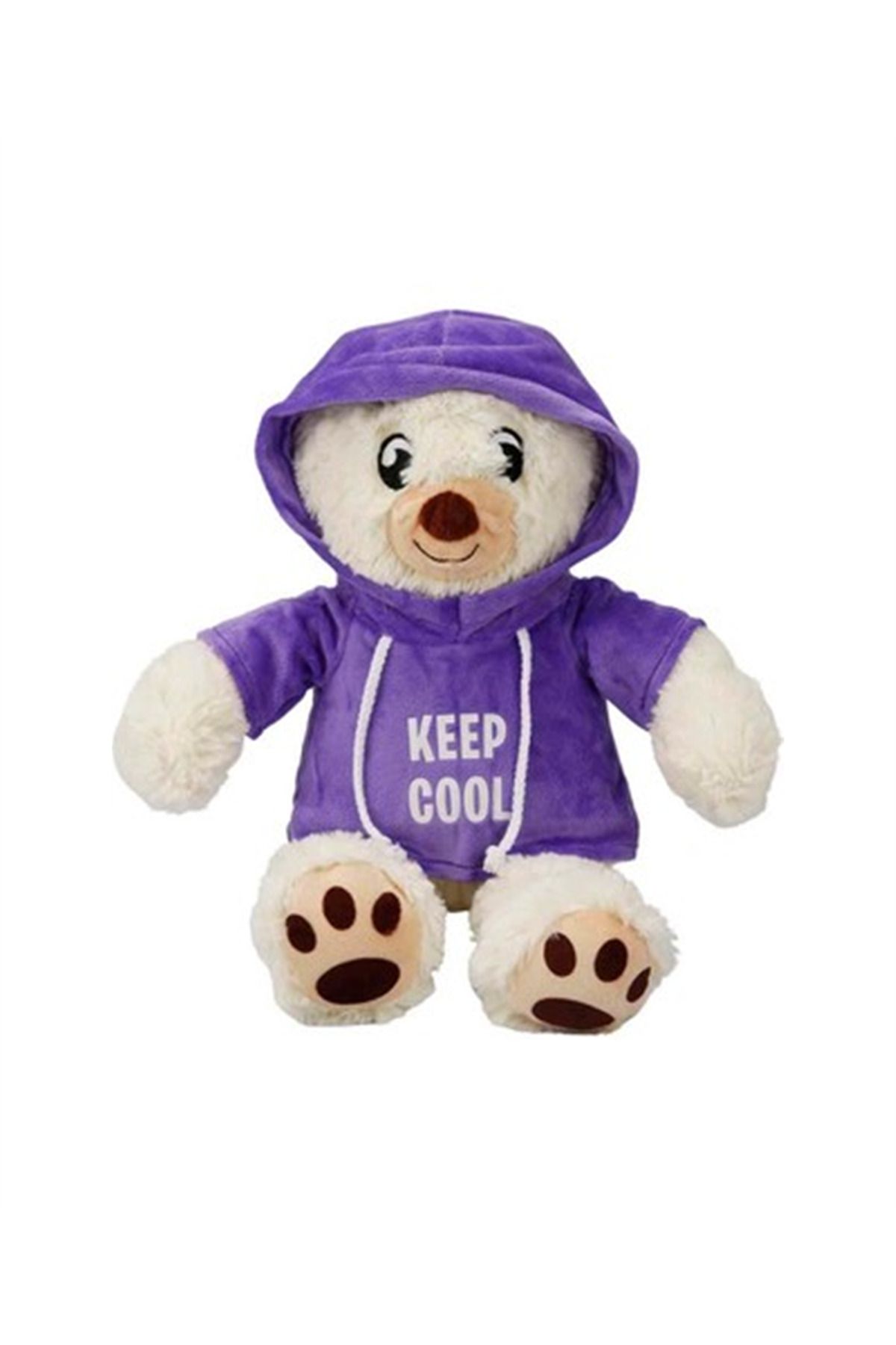 Sunman-Puffy Friends Hooded Plush Bear 30 cm 31926 Purple 1