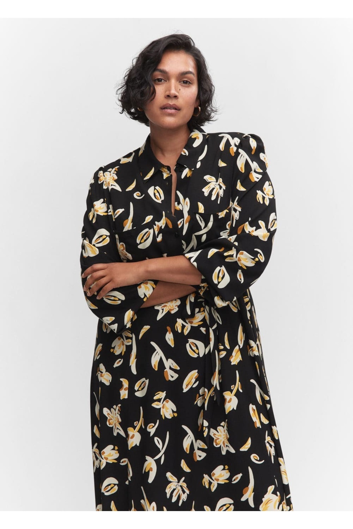 MANGO Woman-Gemustertes Hemdkleid 6