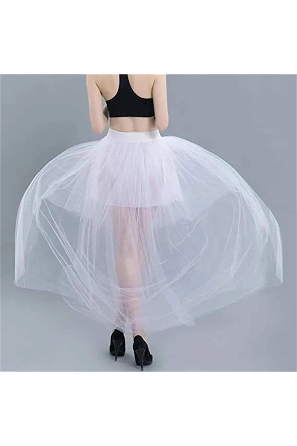 NSMLİFE-Fashion Elastic Waist Prom Skirt for Vacation and Travel - Front Short and Back Long Puff Skirts 2