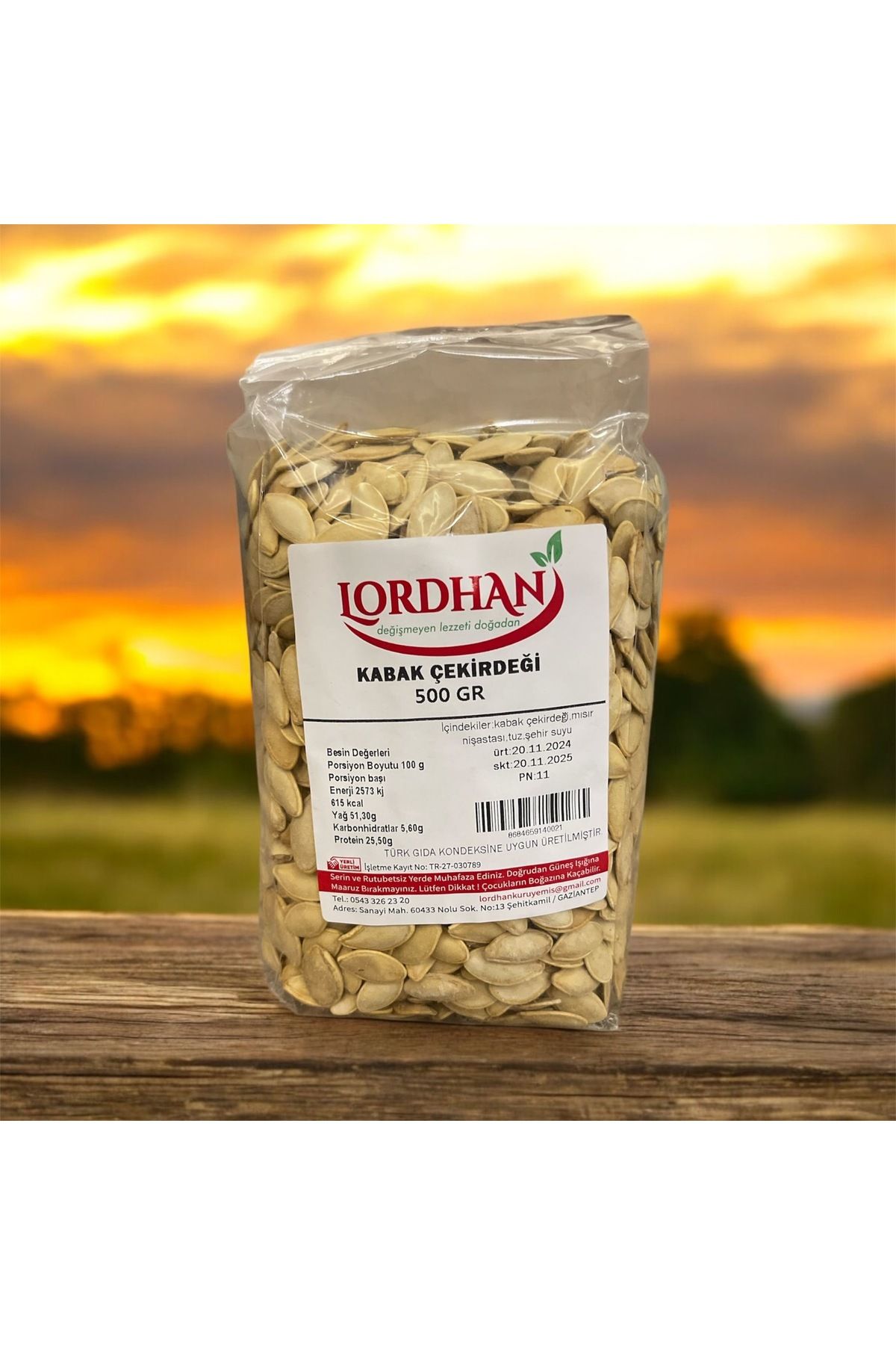 Lordhan 1. Kalite nevşehir tuzlu iri duble kabak çekirdeği 500 gr.