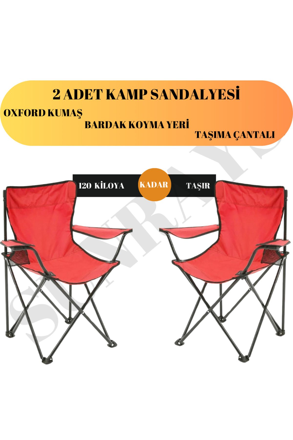 SUNRAYS LACİVERT 2 ADET KAMP SANDALYESİ