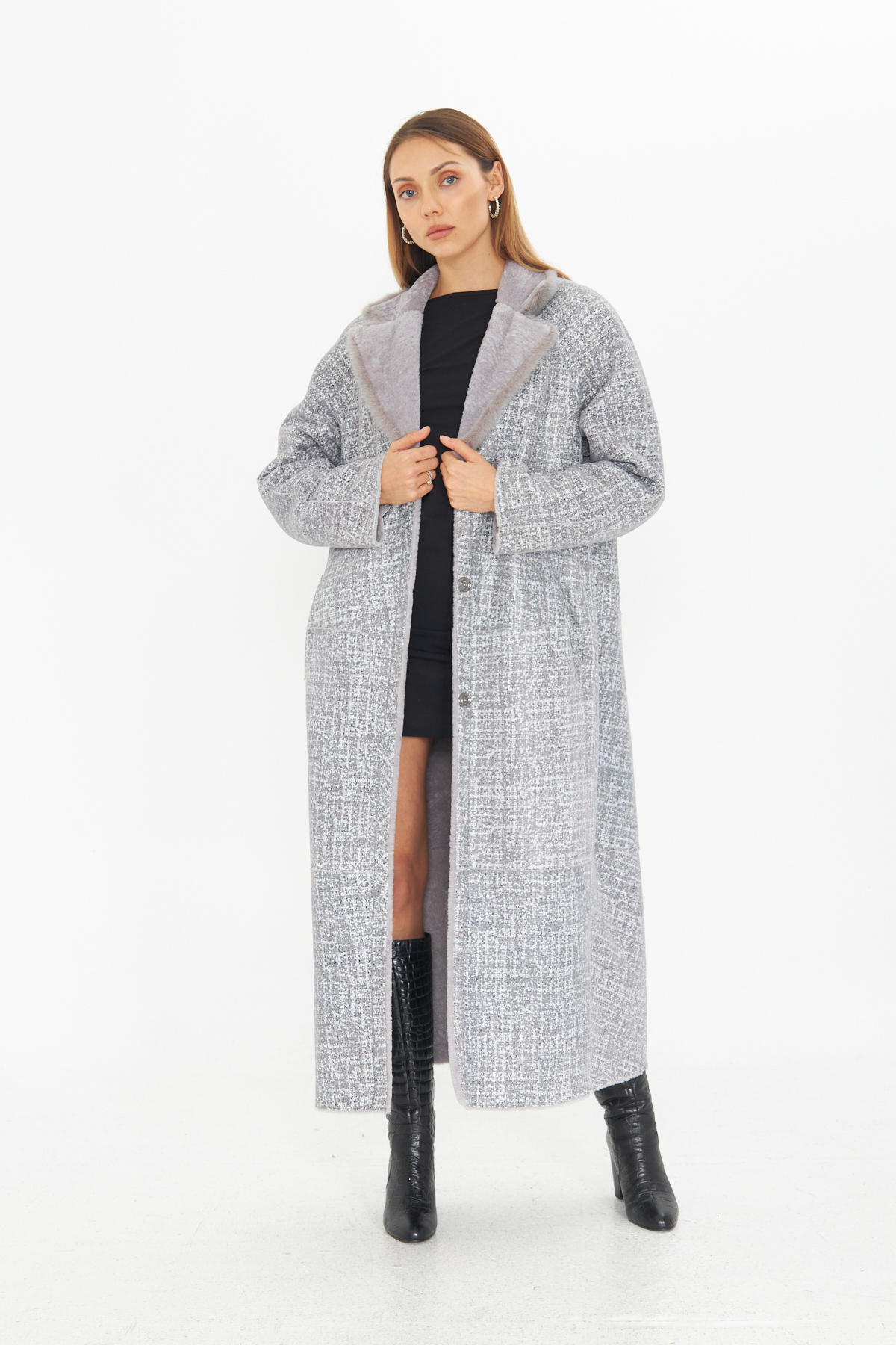 By Marki Marki  Hakiki Astragan Kürklü Palto - 127 Cm, Çift Taraflı, Deri Ve Kürk Yüzeyli, Özel Kürk Yakalı - 115822 - Görsel 9