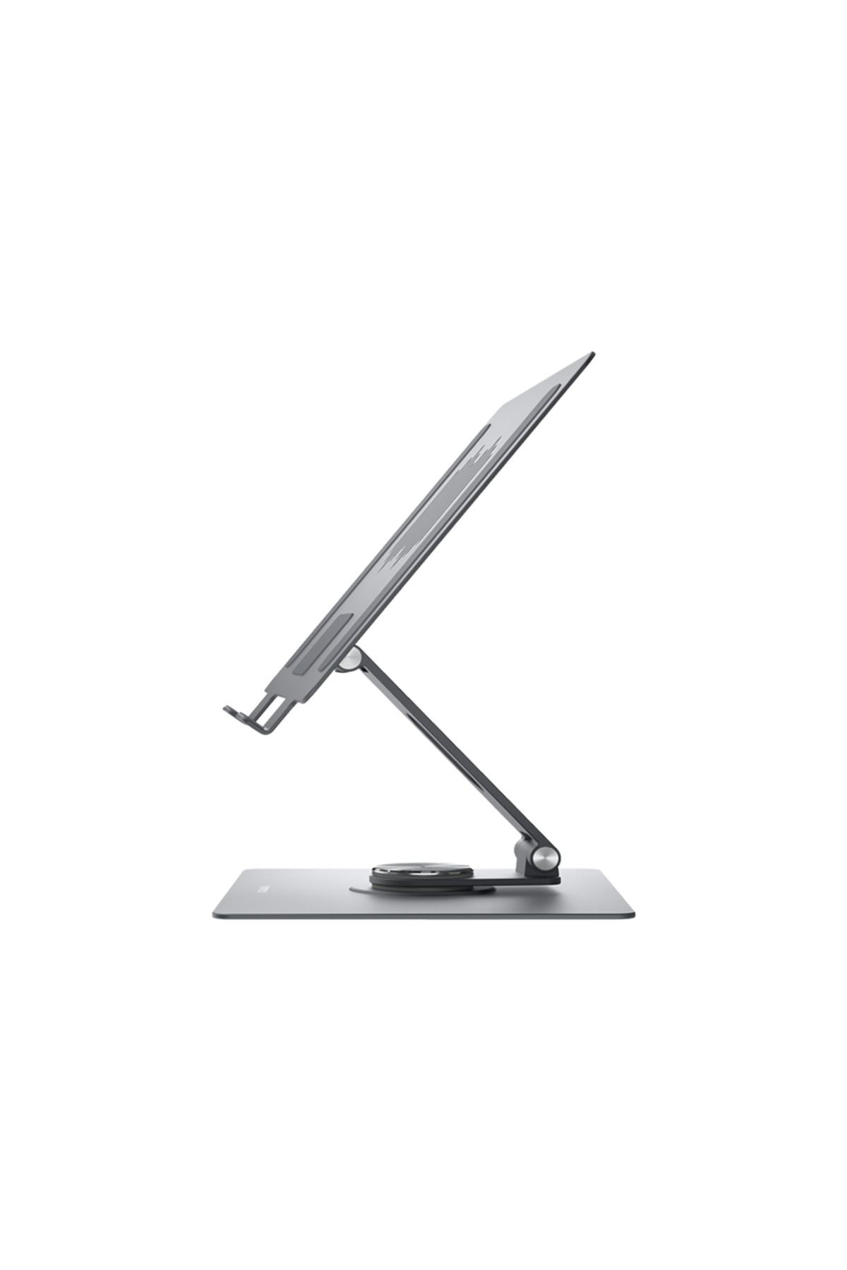 Momax-Foldable and 360° Rotatable Tablet/Laptop Stand, Aluminum Alloy - Grey 4