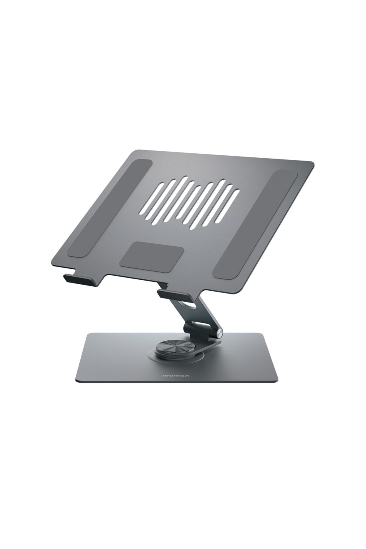 Momax-Foldable and 360° Rotatable Tablet/Laptop Stand, Aluminum Alloy - Grey 1