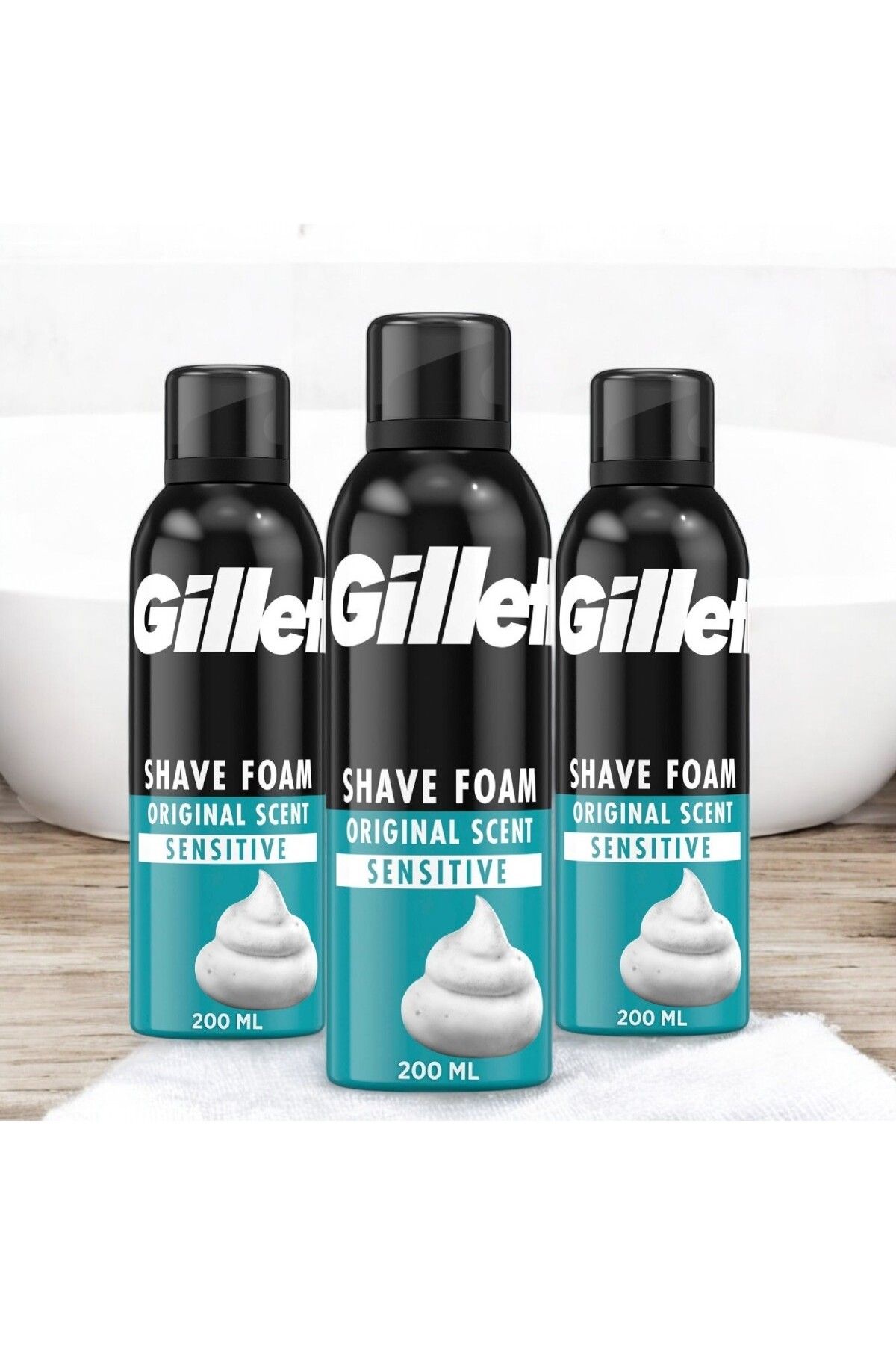 Home Gillette Tıraş Köpüğü 200 ml Hassas(3XADET)