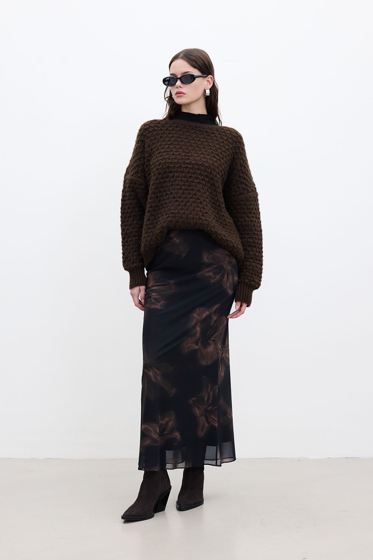 Manuka-Lotus Patterned Midi Tulle Skirt 5