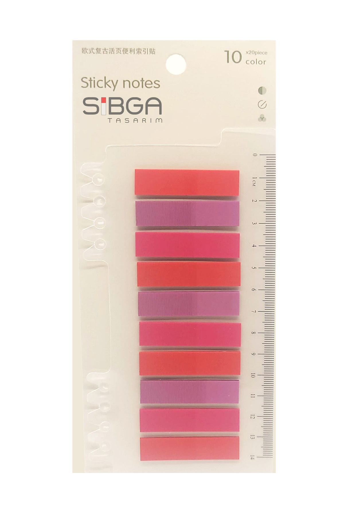 sibga tasarım-Transparent Colored Post-It Note Paper - 200 Sheets Bookmark Sticker 1