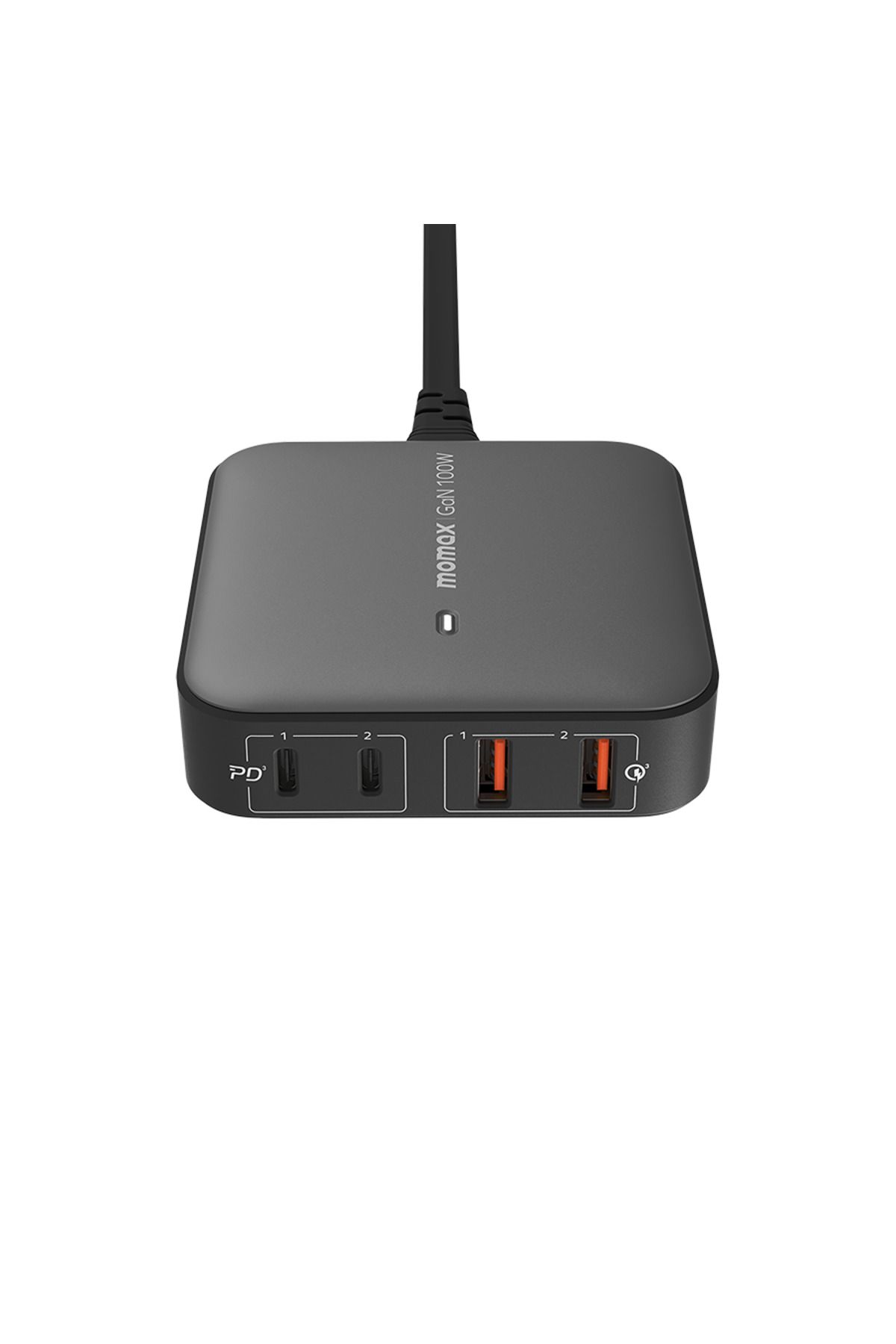 Momax-One Plug GaN 100W 4-Port Desktop Charger 2 USB-C and 2 USB-A port - Black 4