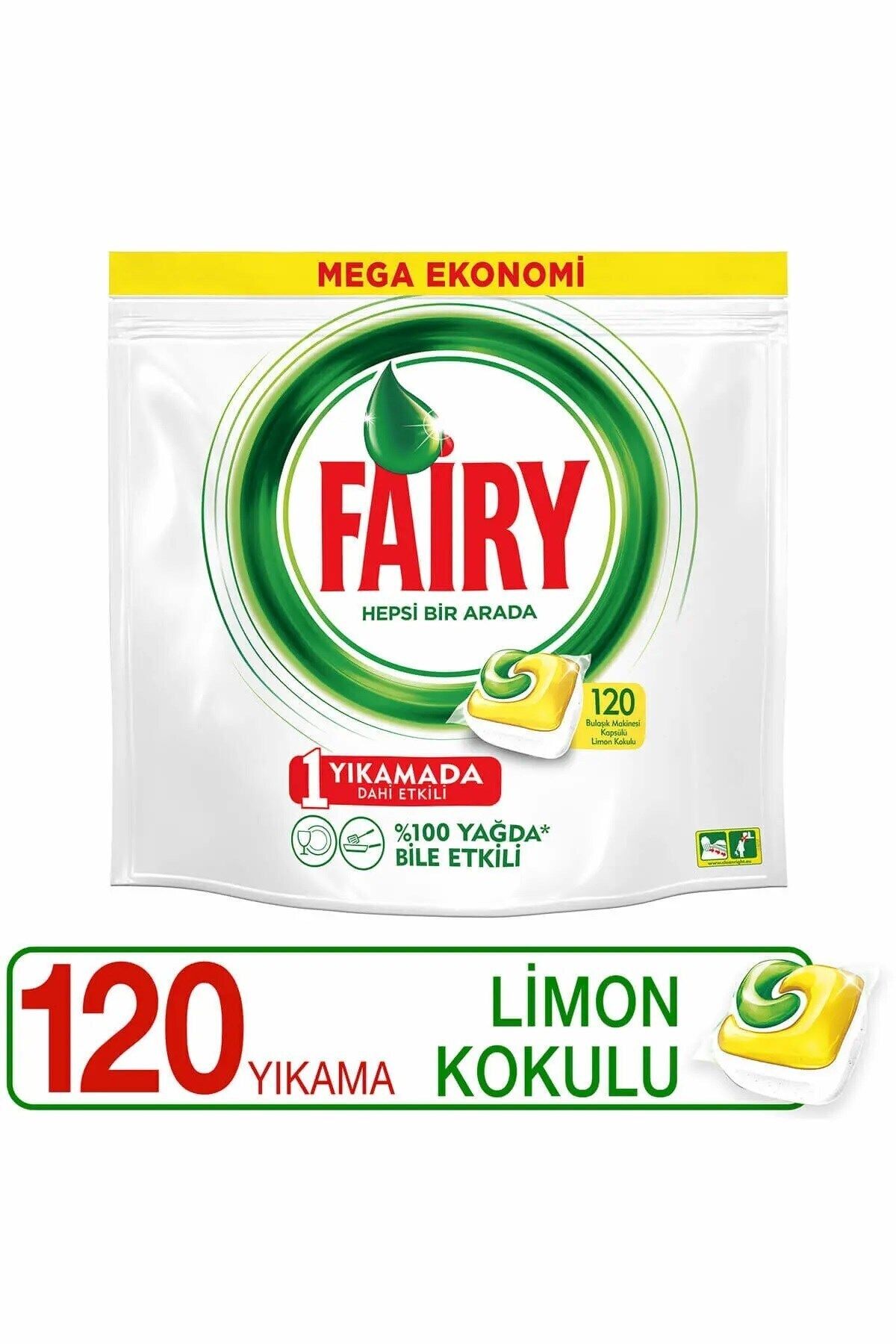 Fairy Hepsi Bir Arada Bulaşık Makinesi Kapsülü Limon 120 Yıkama