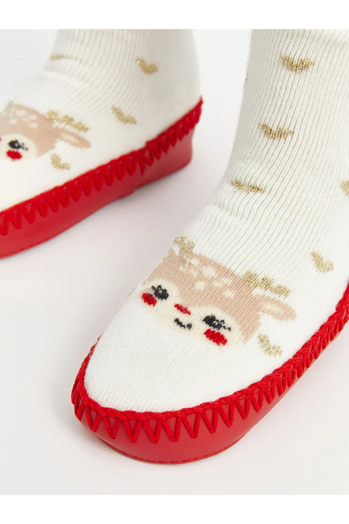 LC Waikiki-Lcw Ecru Christmas Themed Baby Girl Home Socks 3