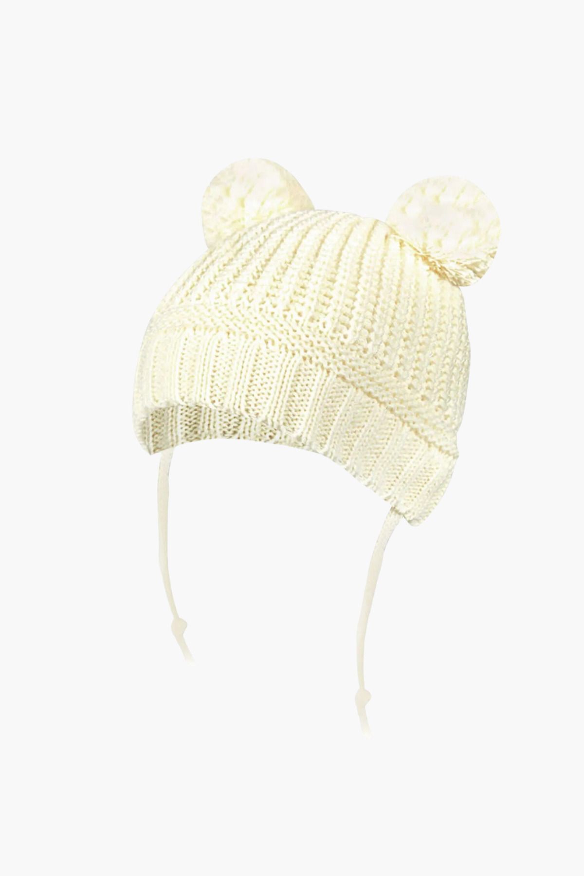 Little Jom-2 Pcs Pompom Knitwear Cap and Beanie for Baby 0-18 Months 2