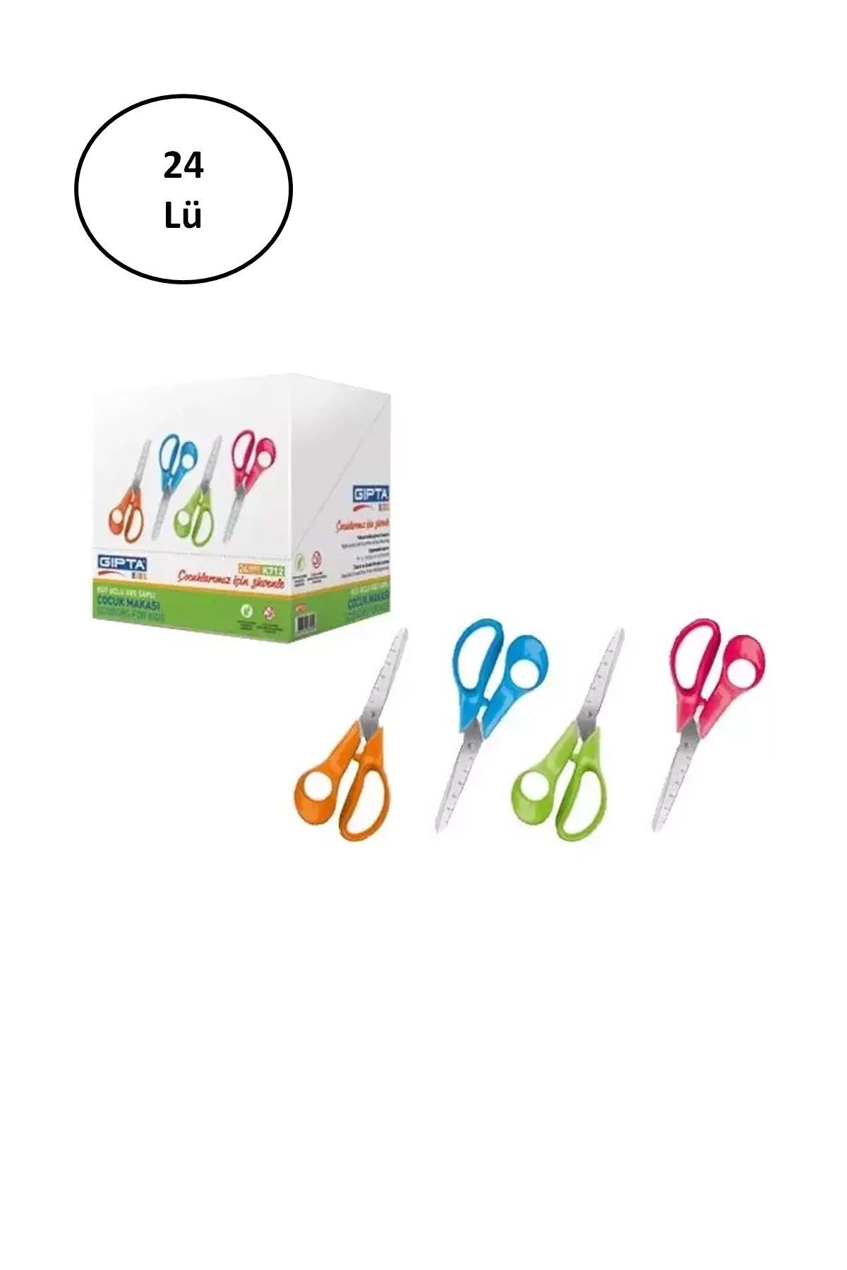 Easy Tedarik Gıpta Öğrenci Makası Küt Uçlu Ergo Cetvelli 24'lü