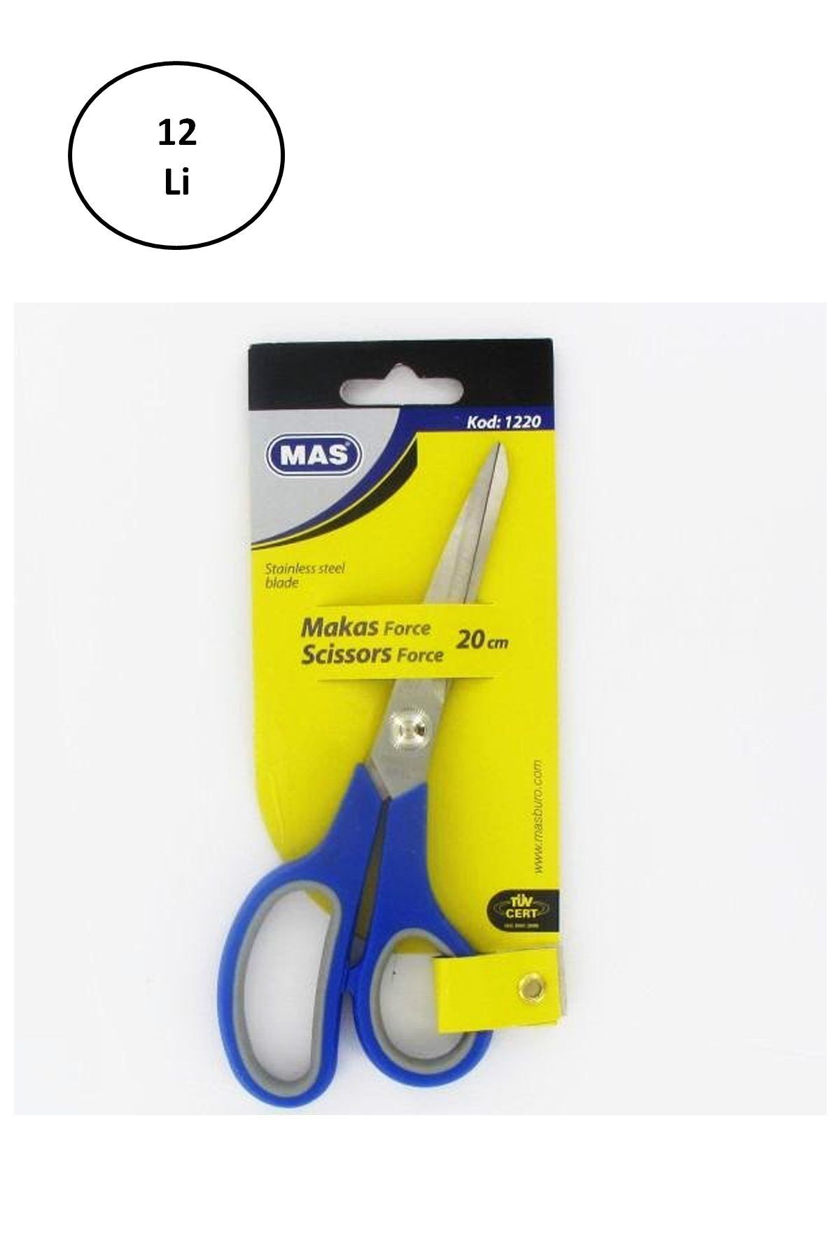 Easy Tedarik Mas 1220 Force Paslanmaz Çelik Makas 200 Mm 12'li