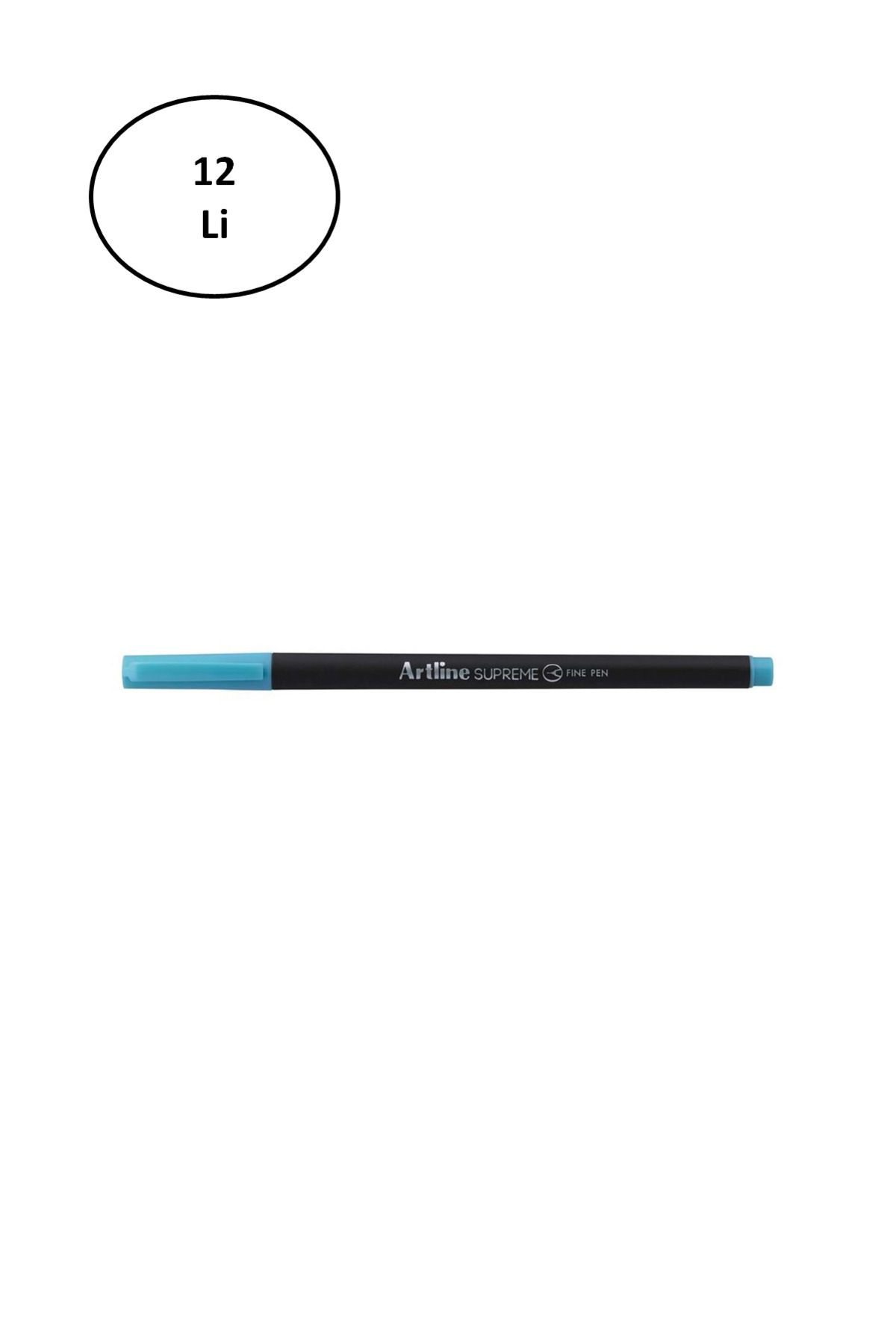 Easy Tedarik Artline Supreme 0.4mm Fine Keçe Uçlu Kalem Mavi 12'li