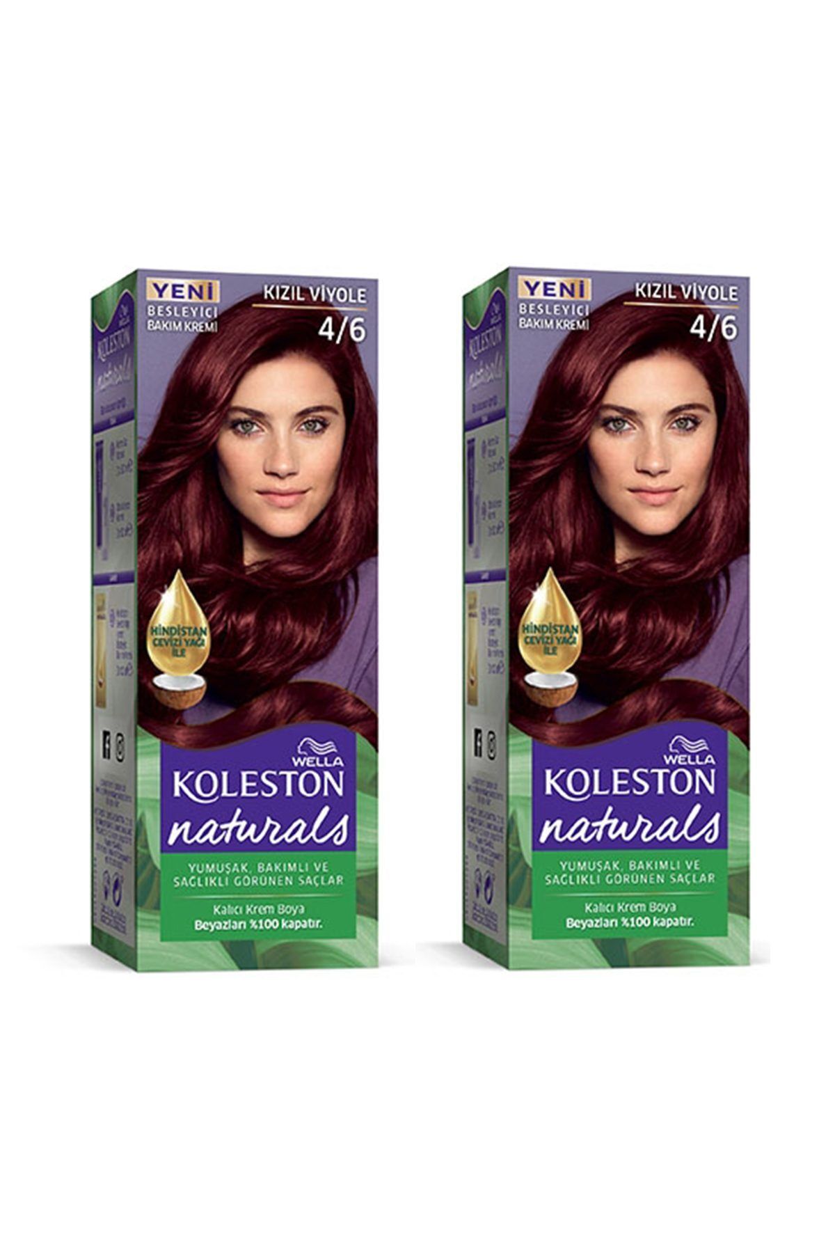 Easy Tedarik Naturals Saç Boyası Kızıl Viyole 4/6 2x Paket
