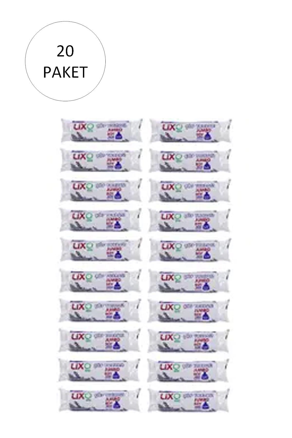 Easy Tedarik J-650 Jumbo Boy Çöp Torbası 80 x 110 cm 10 Lu Rulo x 20 Paket = 200 Adet (Siyah)
