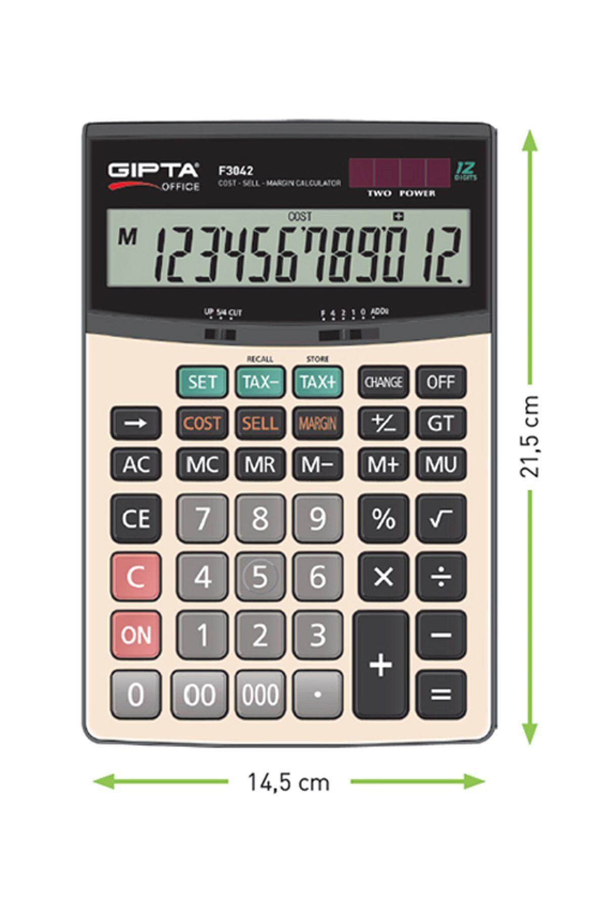 Easy Tedarik Gıpta Hesap Makinası Masa Üstü 12 Hane F3042