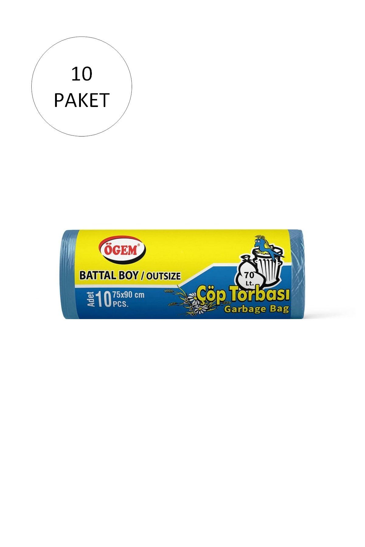 Easy Tedarik Battal Boy Çöp Torbası 75 x 90 cm 10 Lu Rulo x 50 Paket = 500 Adet (Mavi)