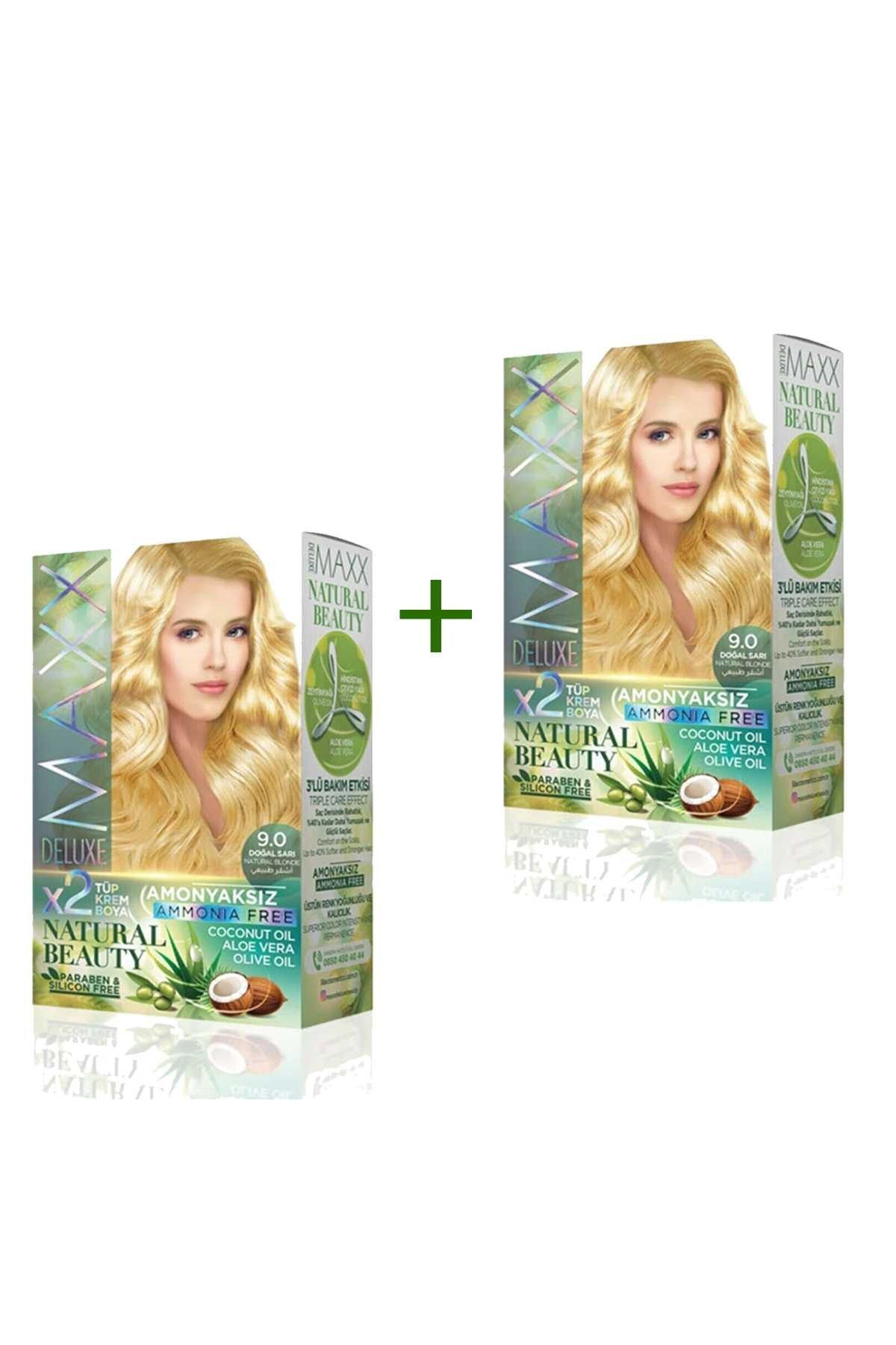Easy Tedarik 2 Paket Natural Beauty Amonyaksız Saç Boyası 9.0 Doğal Sarı