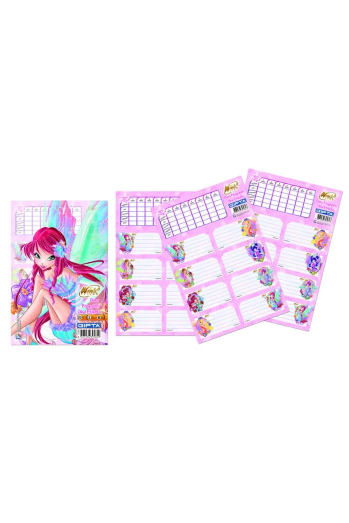 Easy Tedarik Gıpta Winx Ders Programlı Okul Etiketi 16x24cm 3 Yaprak