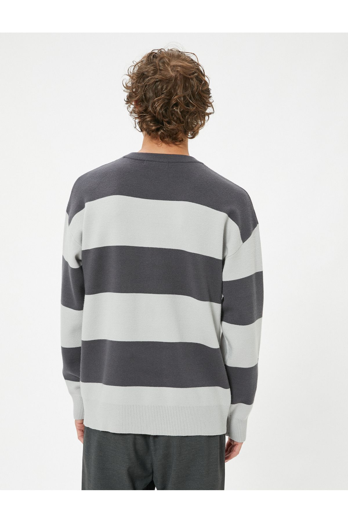 Koton-Crew Neck Long Sleeve Knitwear Sweater 4