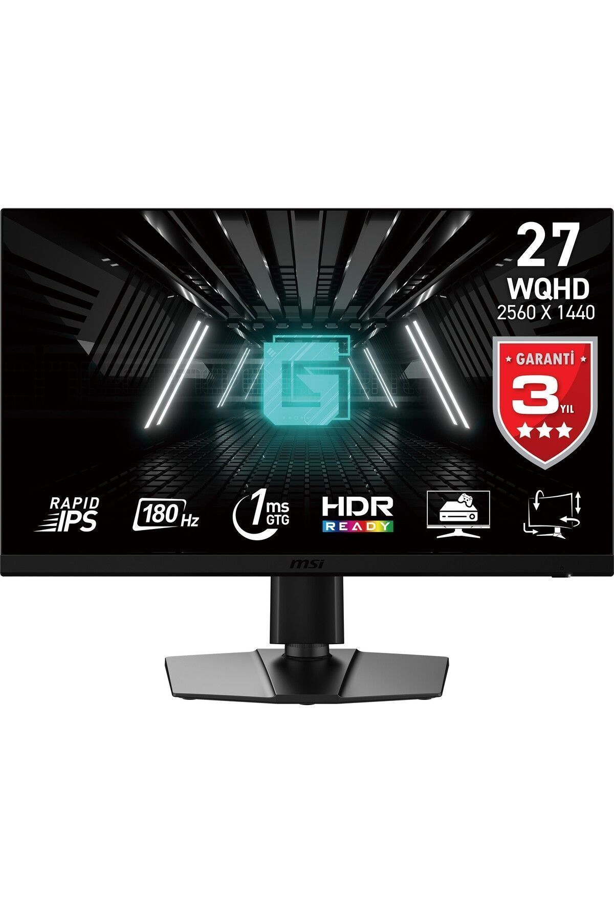 MSI G272qpf E2 Wqhd Rapıd Ips 180hz 1ms 27" Freesync Premıum Flat Pıvot Gamıng Monitör