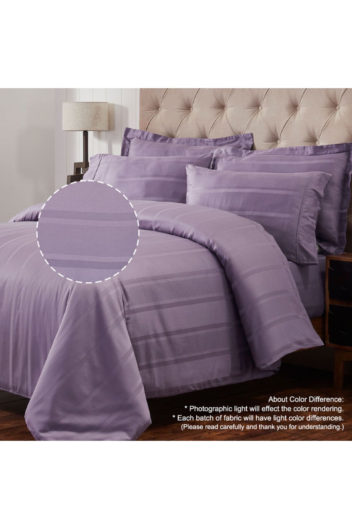 Donetella-7-Piece 300 TC Cotton Solid King Size Comforter Set 240x260 cm Deattachable 350 GSM Filler 3