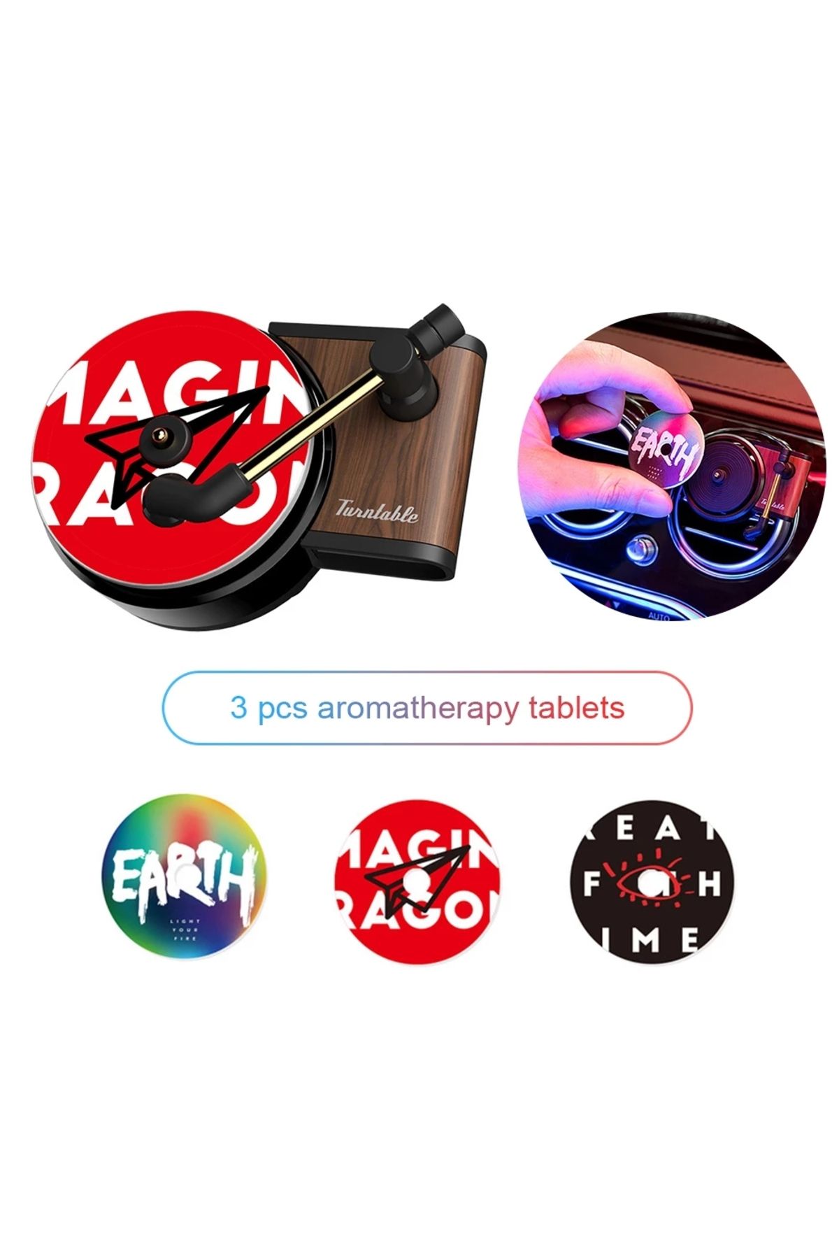 Choice Car Air Freshener Perfume Record Player Auto Perfume Clip Vinyl Spin Phonograph Air Vent Outlet A. Trendyol
