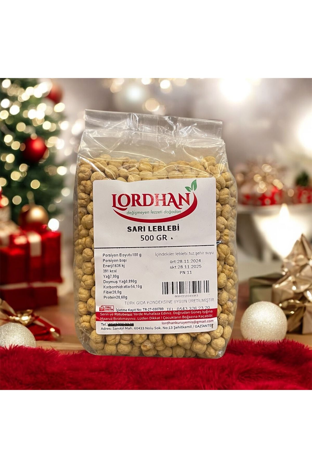 Lordhan 1. Kalite kavrulmuş tuzlu sarı leblebi