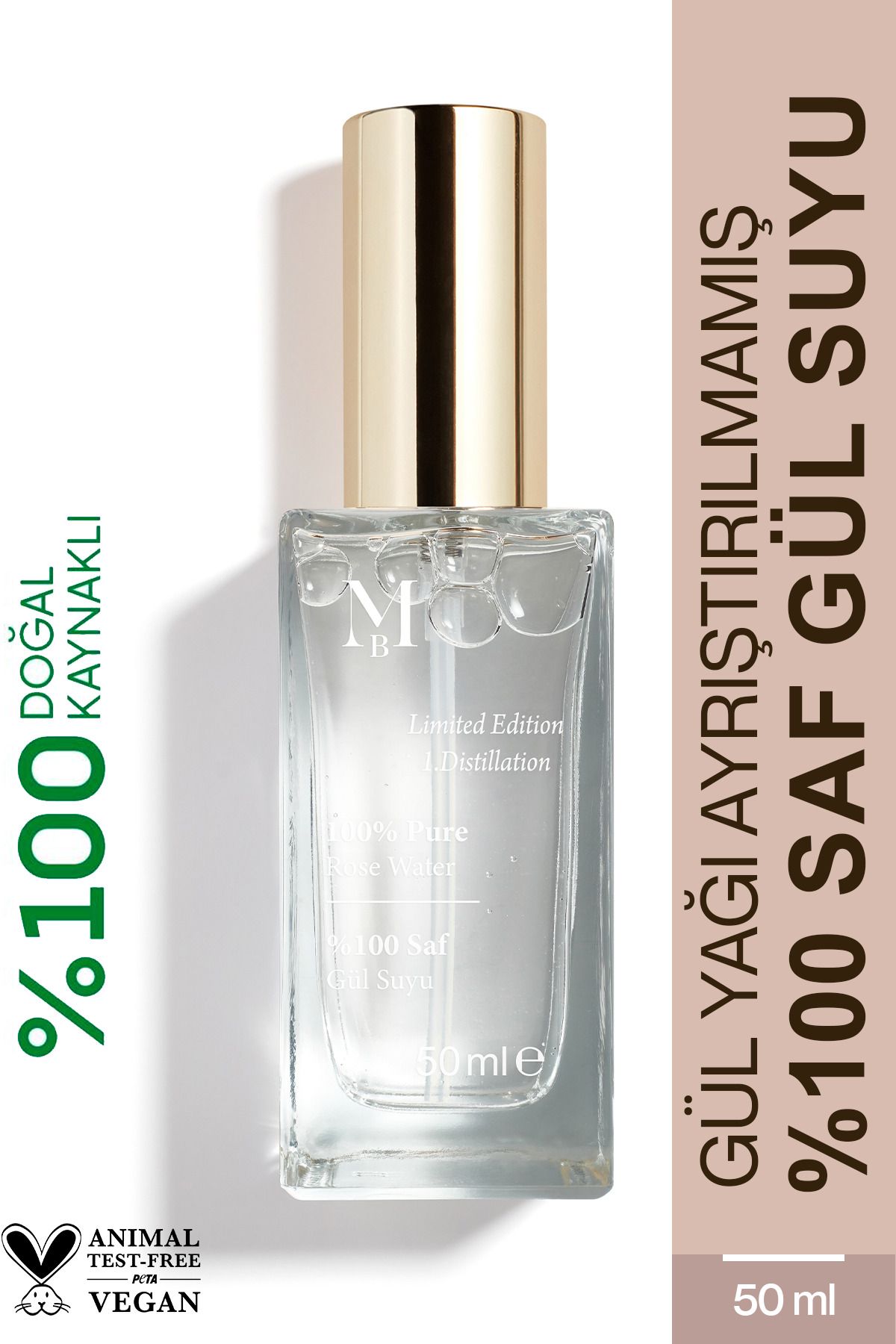 MİSBAHÇE Limited Edition Saf Gül Suyu 50 ml