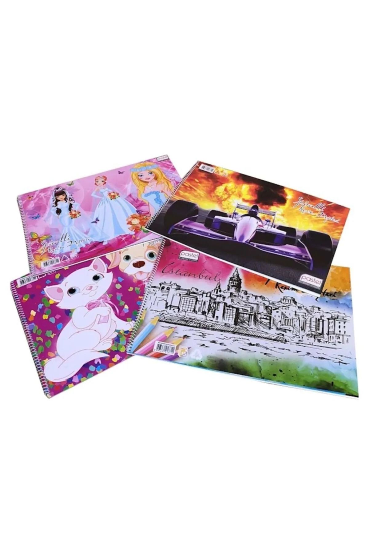 Easy Tedarik Pastel 15 Yaprak Spiralli Resim Defteri 35x50 12'li