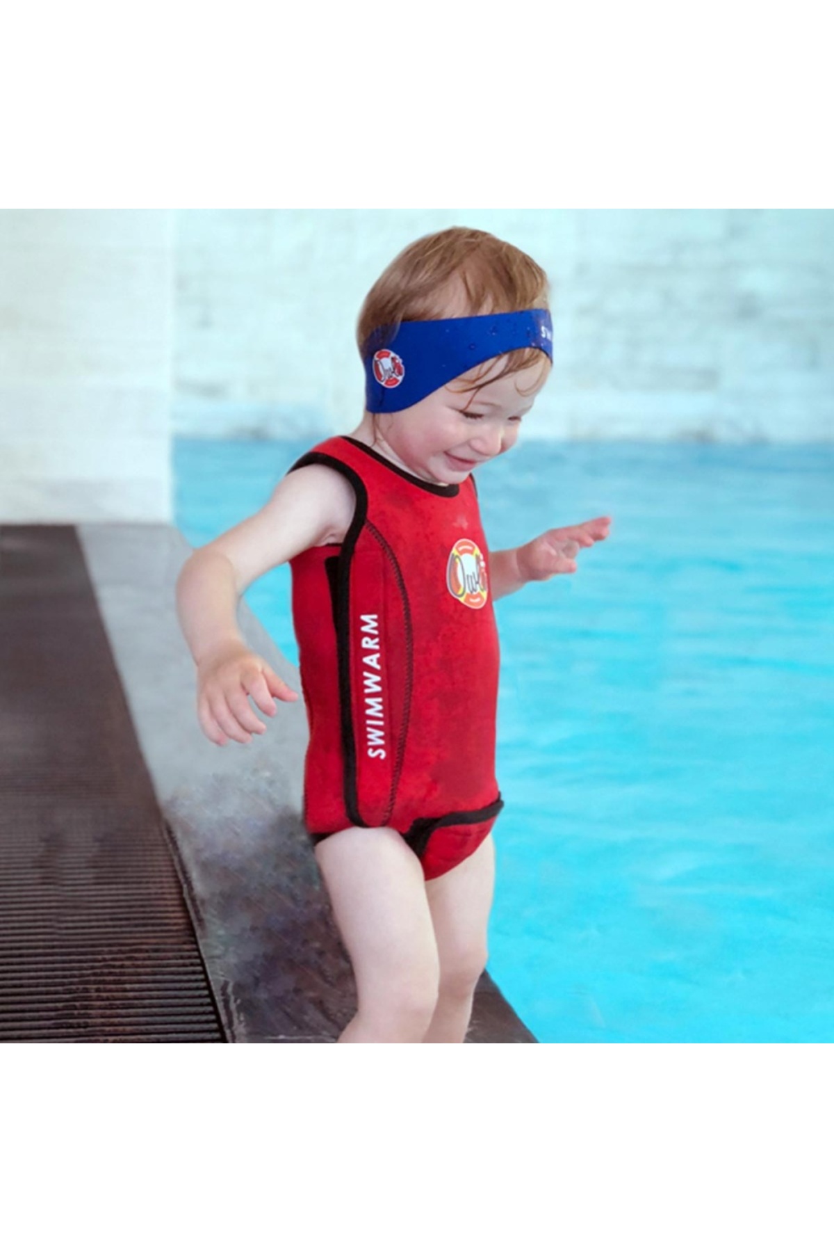Owli Swimwarm Üşütmeyen Bebek Mayosu Kırmızı - Siyah fotoğrafı 3 (önizleme)
