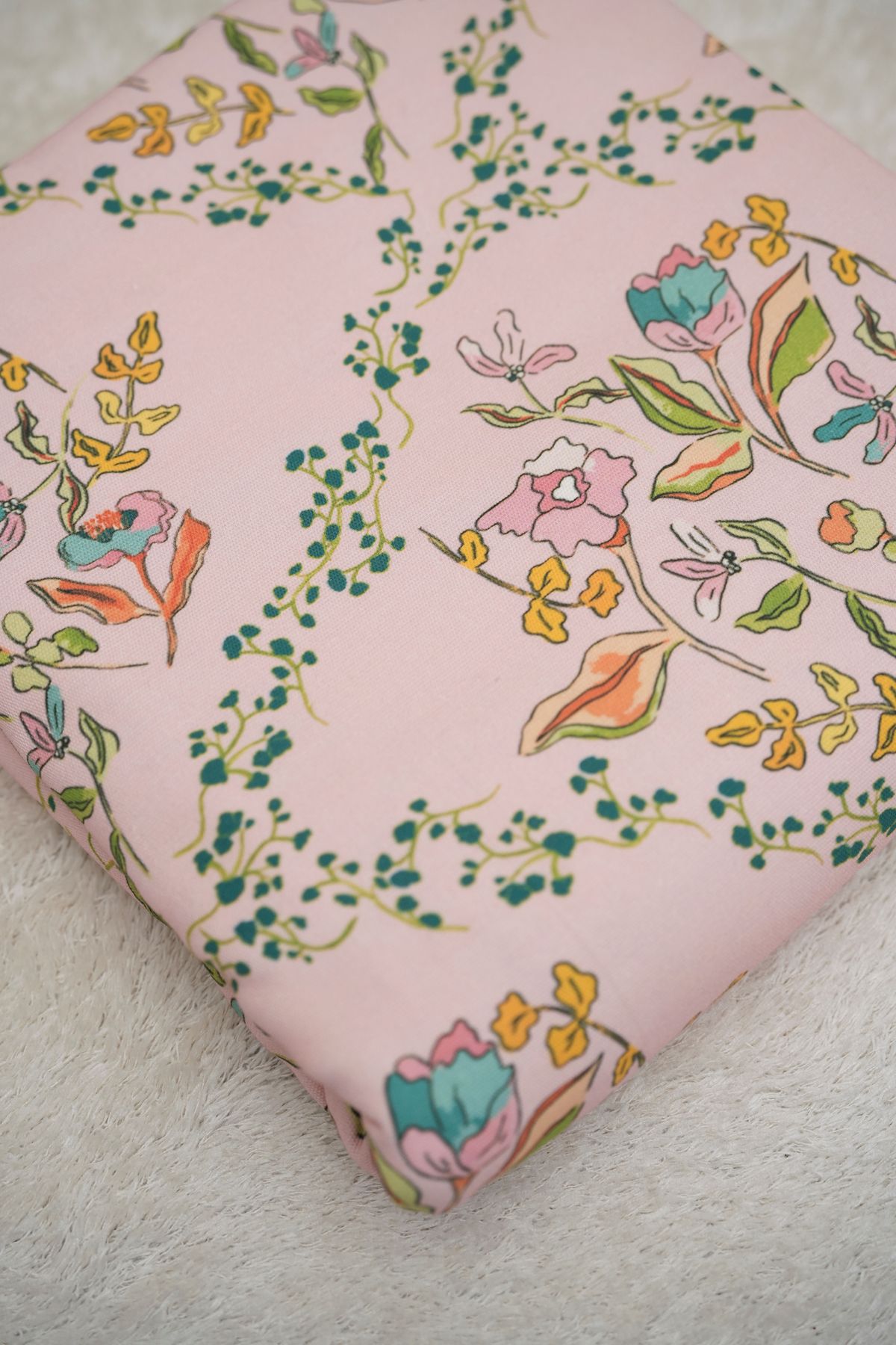 Tuğba Kuğu-Printed Panama Fabric (100% Cotton) |   Drawing Flowers 5