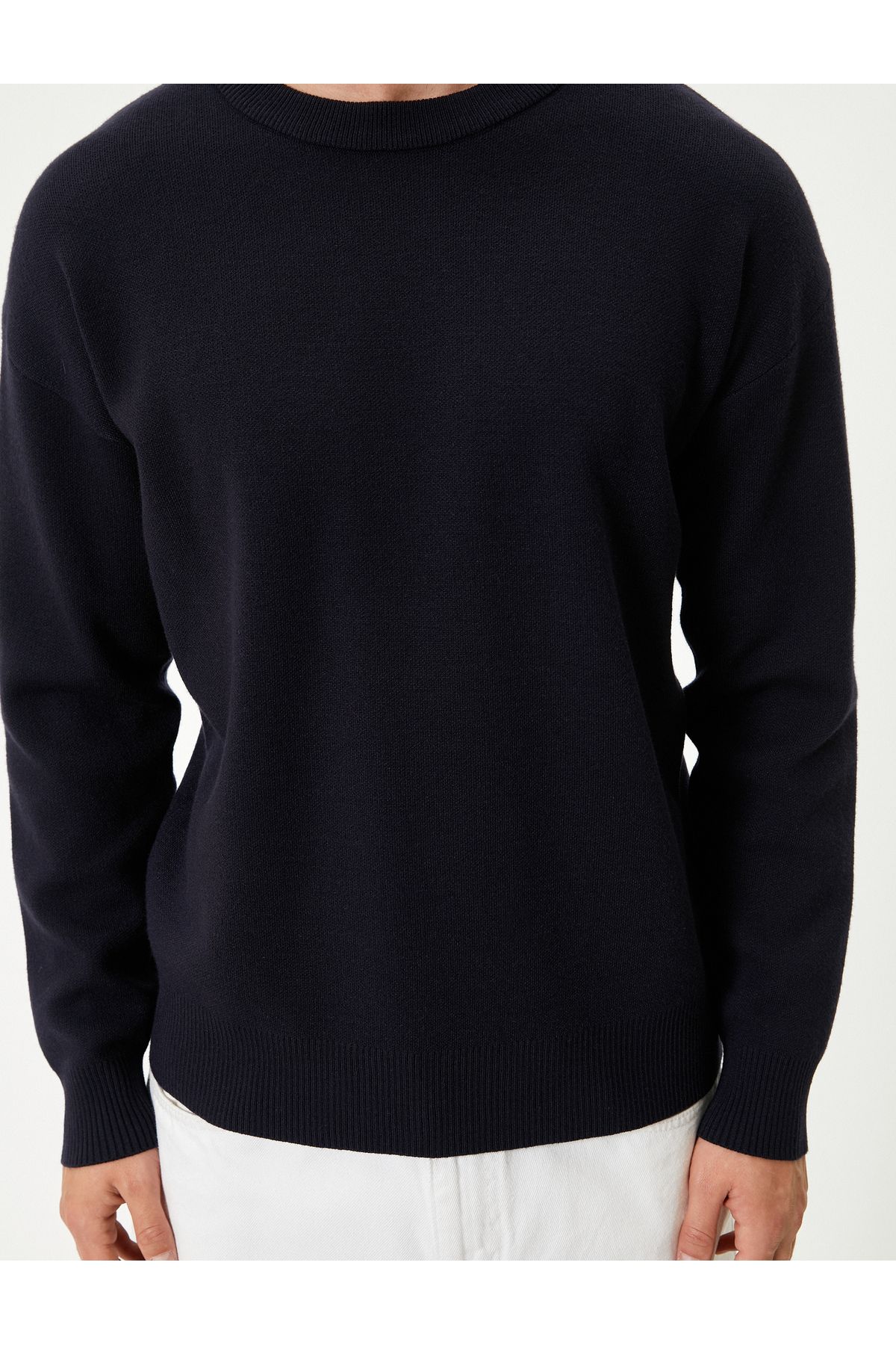 Koton-Crew Neck Long Sleeve Basic Sweater 5