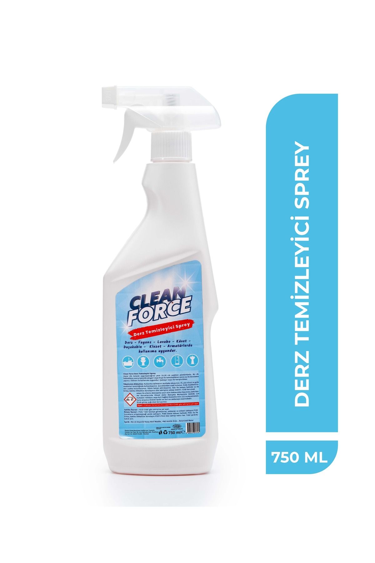 CLEAN FORCE Banyo Derz Duşakabin Temizleyici 750 ml