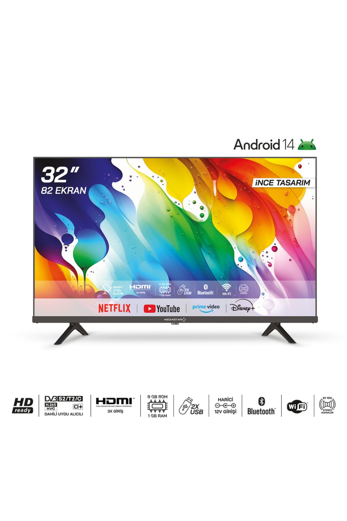 Mediastar 32" 82 Ekran Android Hd Ready Led Tv