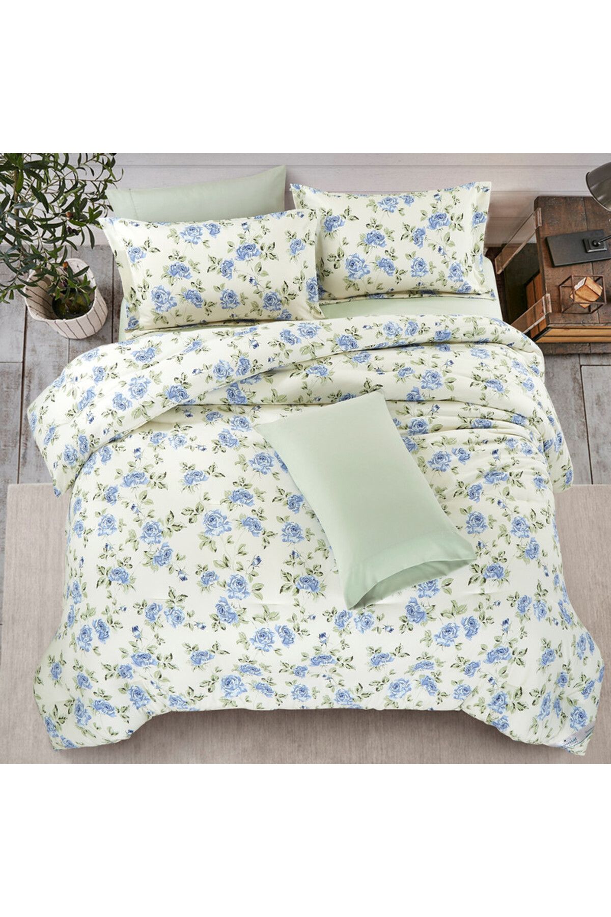 Donetella-4 -Pieces Printed Sheet Set - Fits 200x200 Cm Super King Size 3 Pcs - 35 Cm Deep Pocket 2