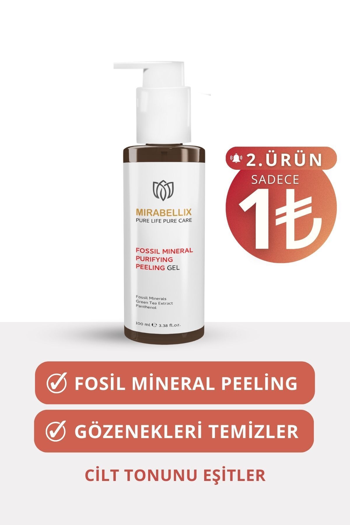 Mirabellix Fosil Mineral Arındırıcı Peeling Jel