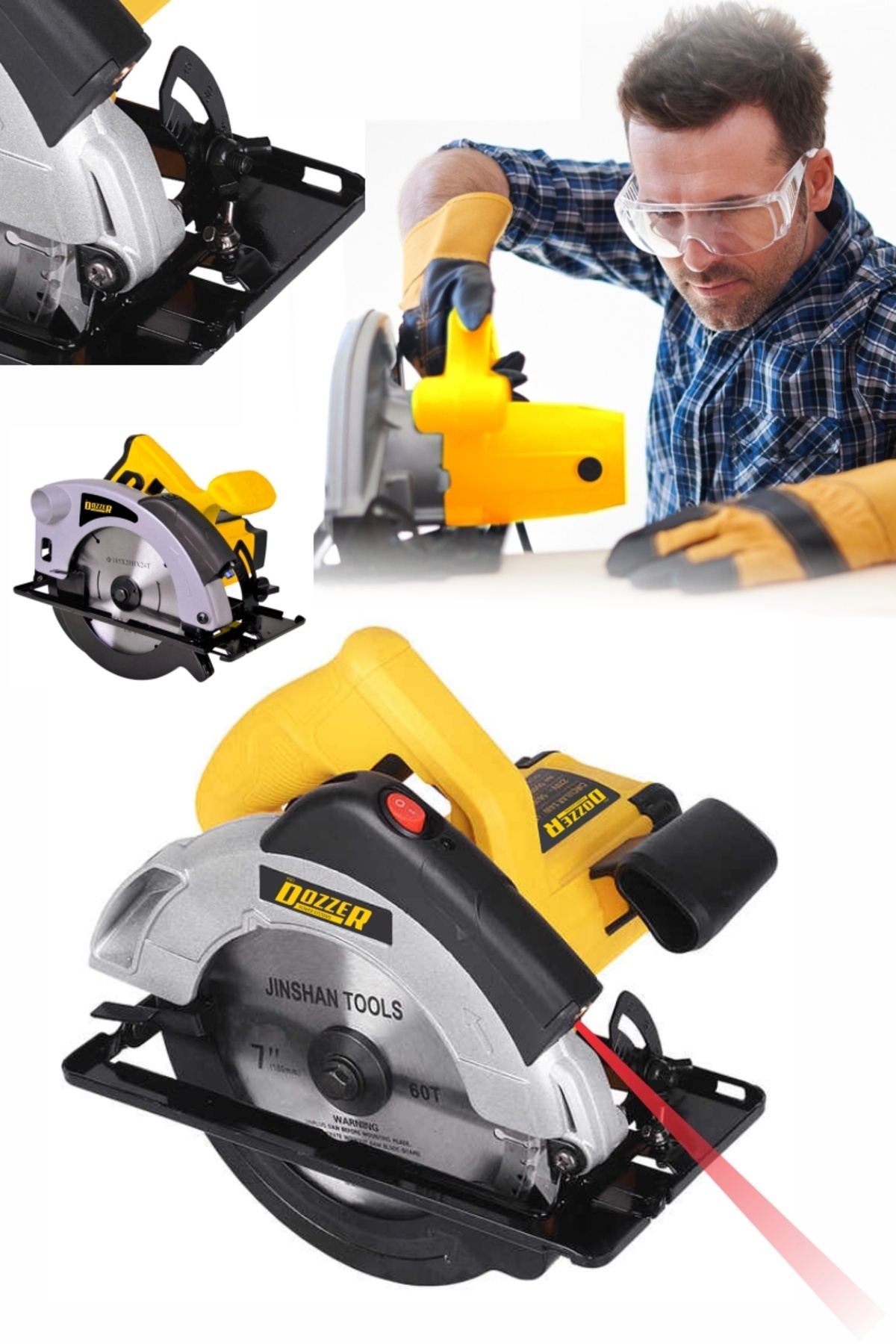 DOZZER Alman 2000 Watt Lazerli Bakir Sargılı 185 Mm Metal Şanzuman Sunta Kesme Daire Testere Makinesi