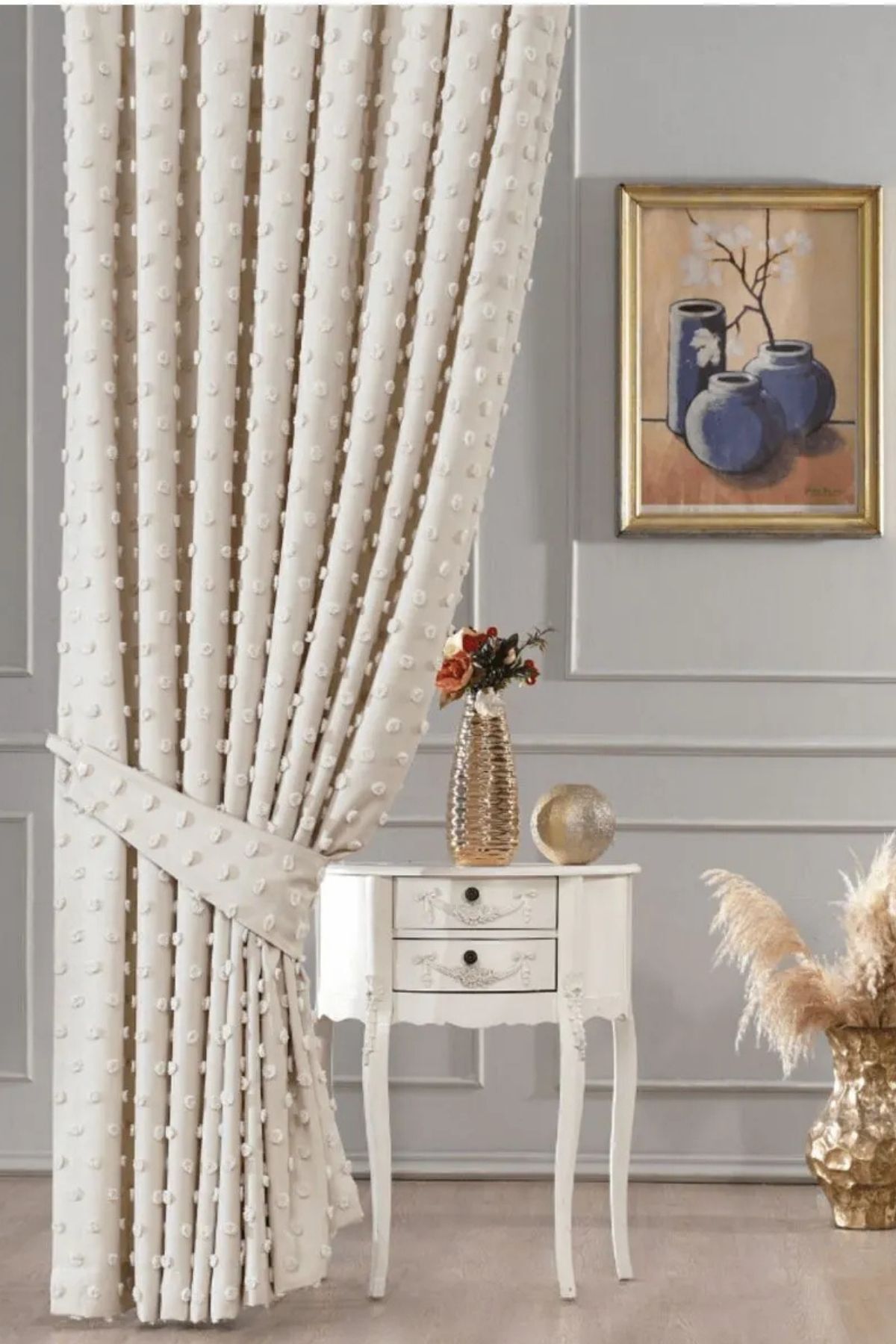 Alaska Cream 1 X 3 Frequent Pile Background Curtain