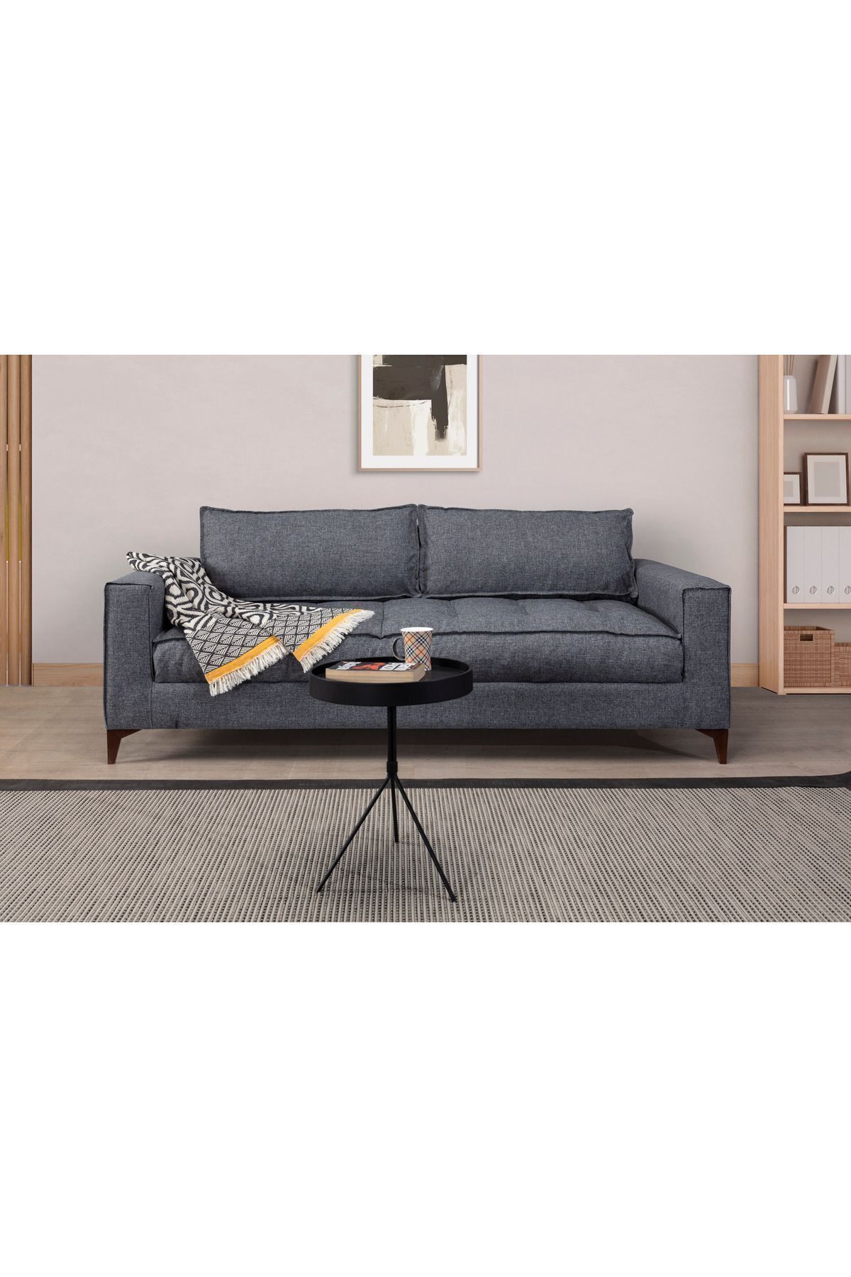 Elance Home COSMO ÜÇLÜ KOLTUK KETEN GRİ