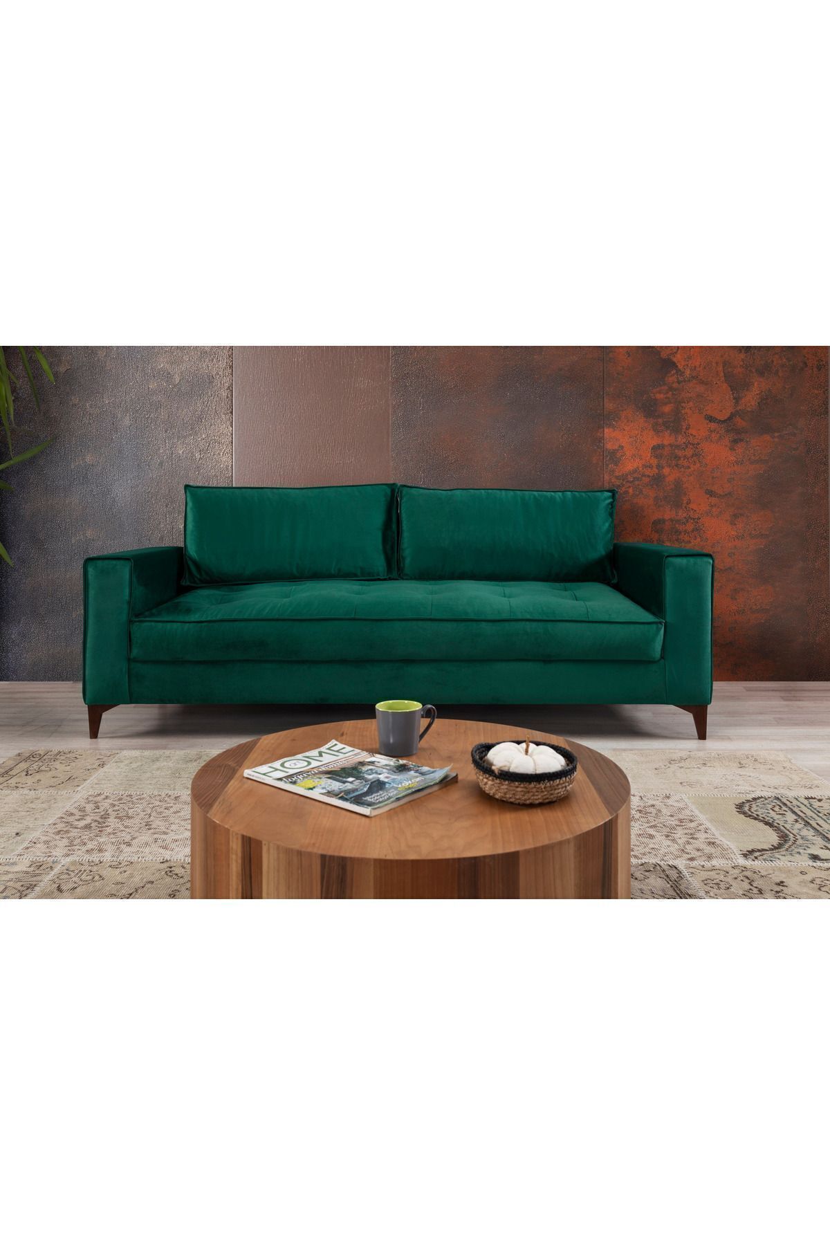 Elance Home COSMO ÜÇLÜ KOLTUK ZÜMRÜT YEŞİL